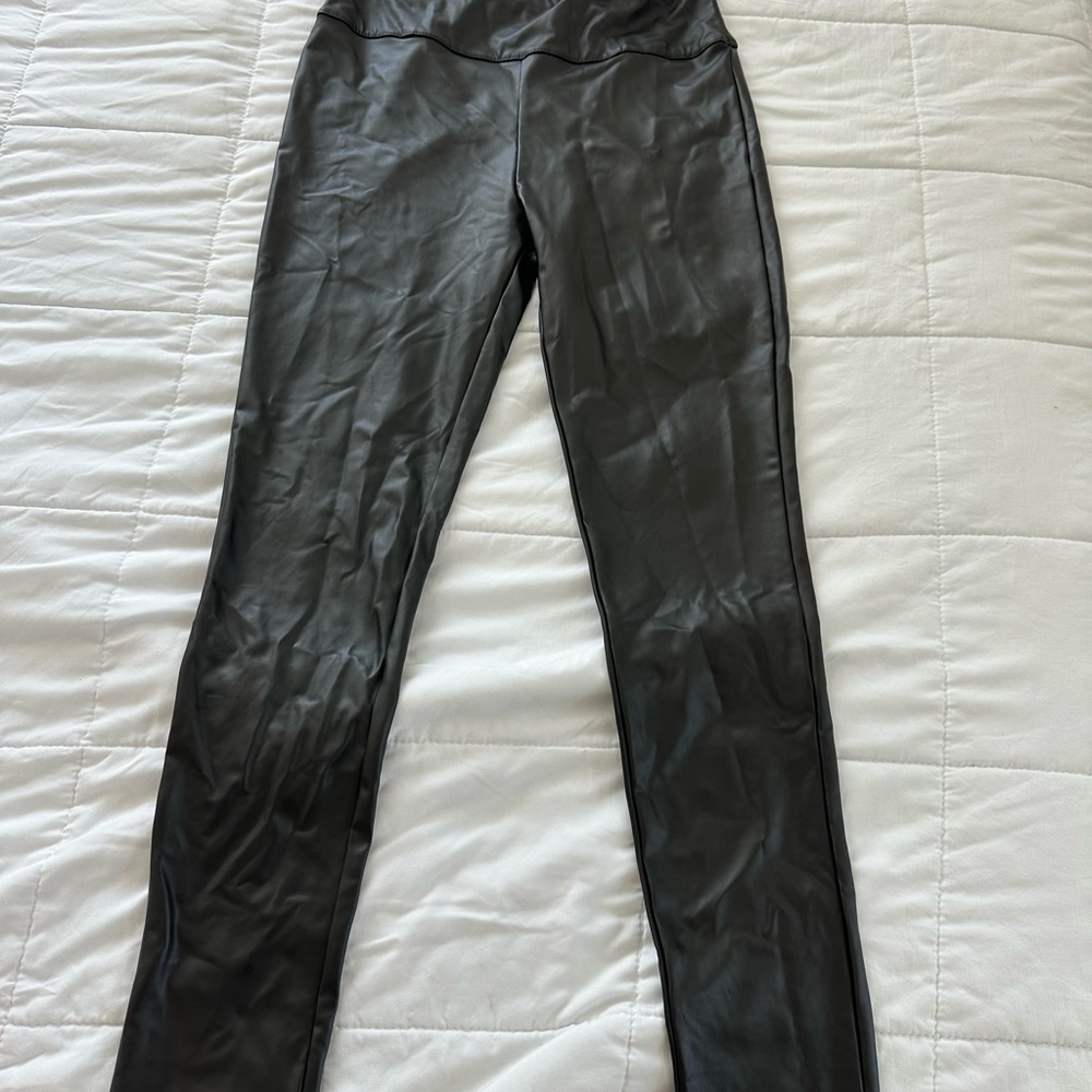 Stretchy Black Faux Leather pants